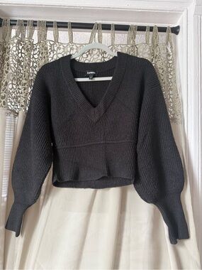Express Black Cropped Sweater